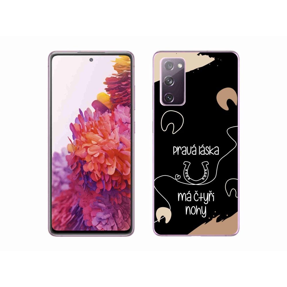 Gél borítás mmCase Samsung Galaxy S20 FE - ló motívum fekete háttérrel