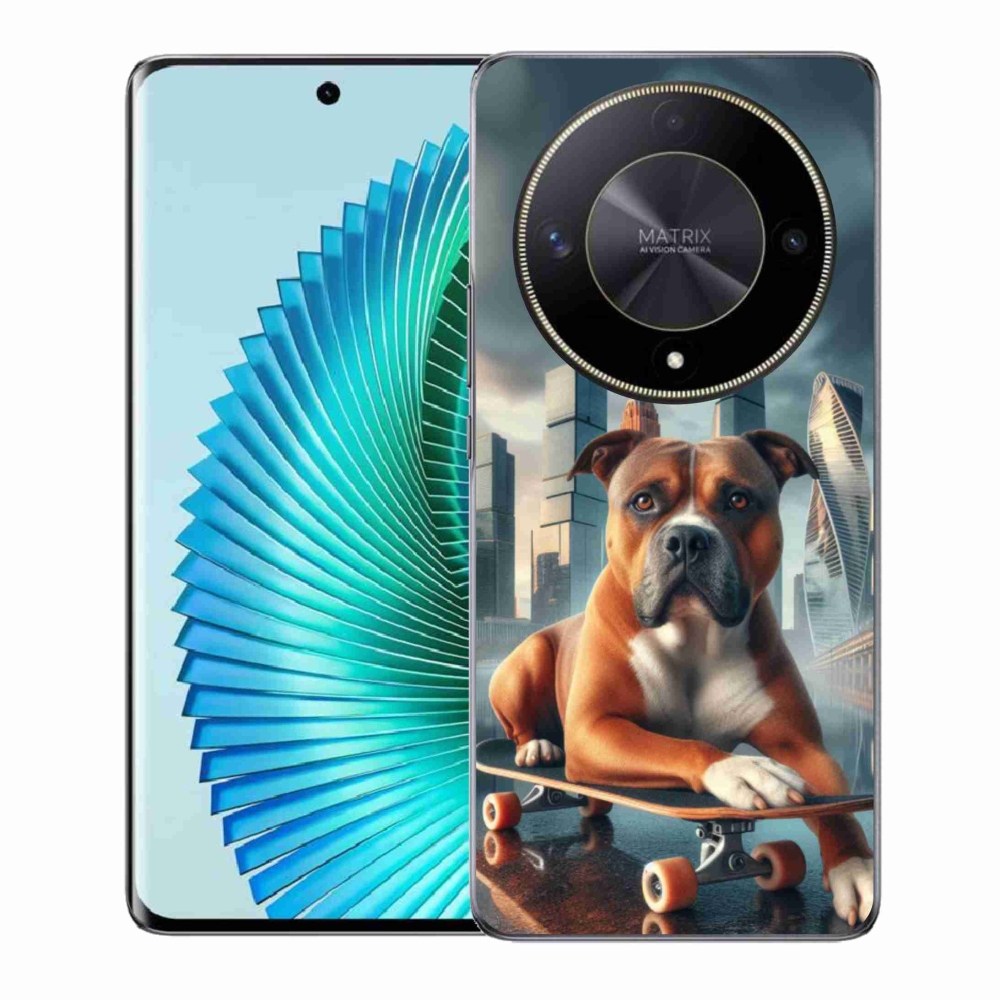 Gél borítás mmCase a Honor Magic 6 Lite 5G számára - kutya gördeszkán