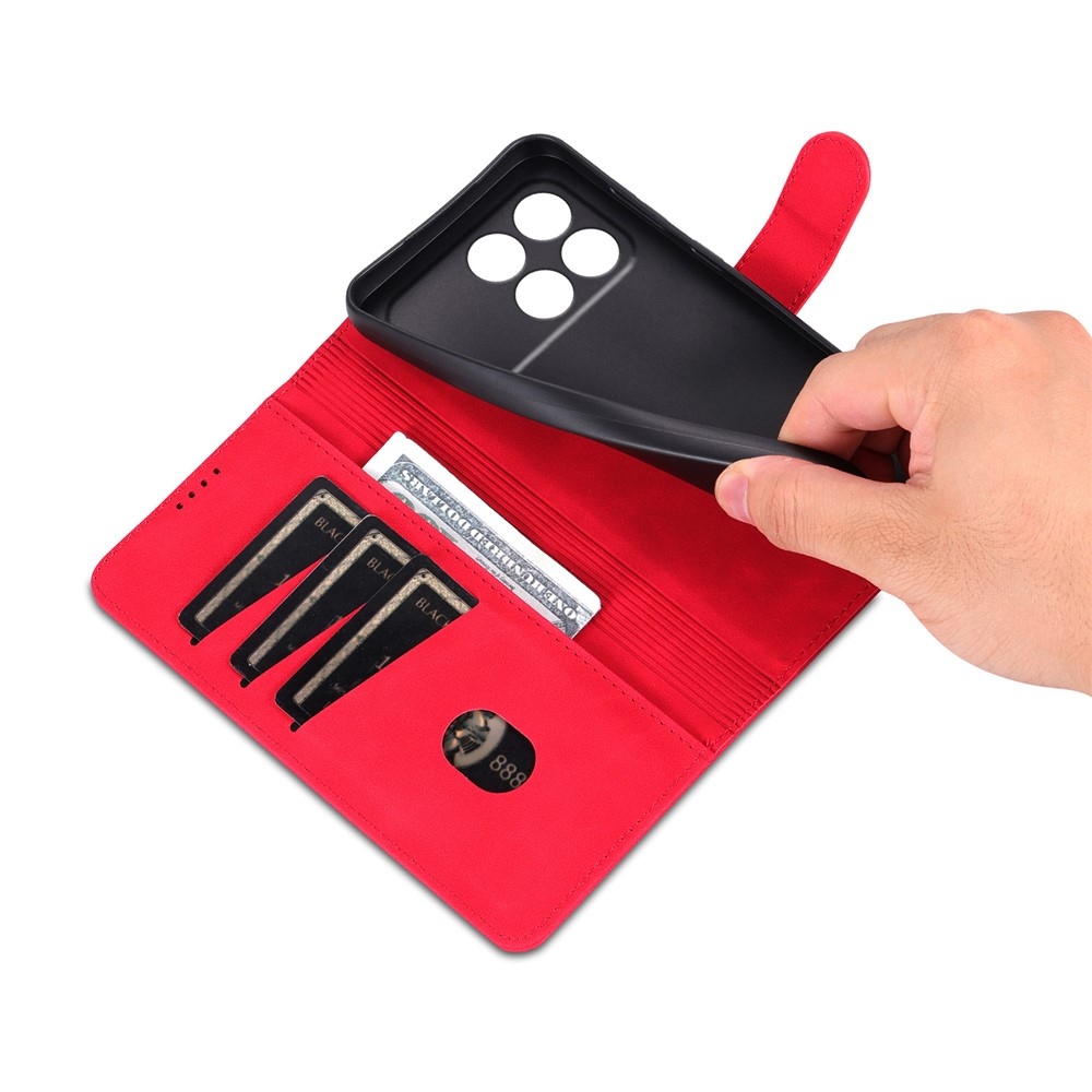 AZNS tok könyv tok Xiaomi Poco F8 Pro 5G-hez - piros