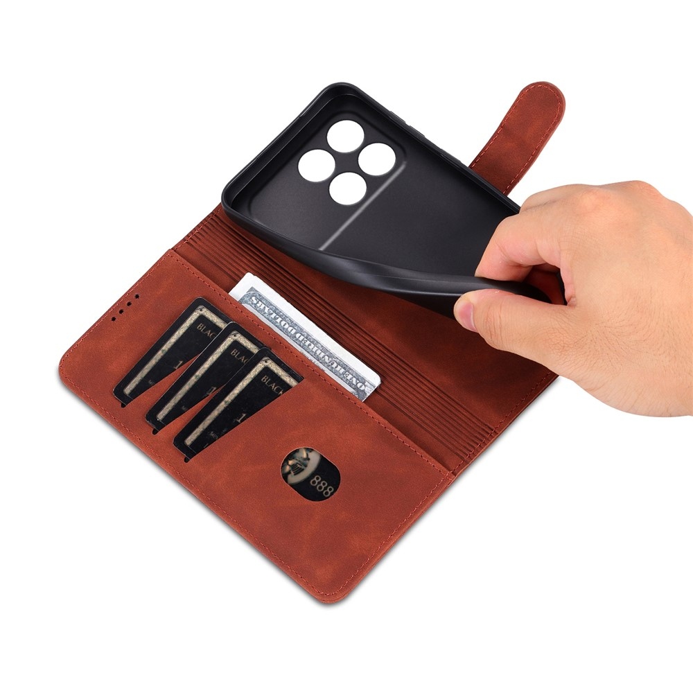 AZNS tok könyv tok Xiaomi Poco F8 Pro 5G - barna színben