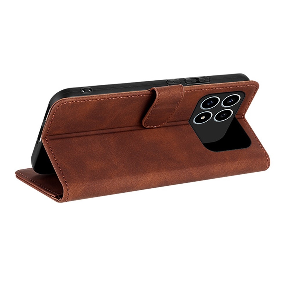 AZNS tok könyv tok Xiaomi Poco F8 Pro 5G - barna színben