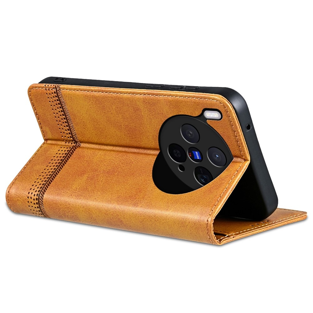 AZNS könyvtok Vivo X300 5G-hez - világosbarna