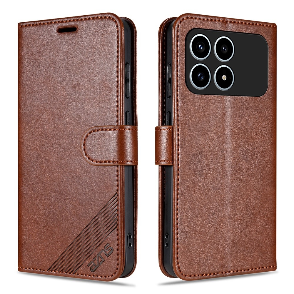 AZNS könyv tok a Xiaomi Poco F8 Pro 5G-hez - barna színű