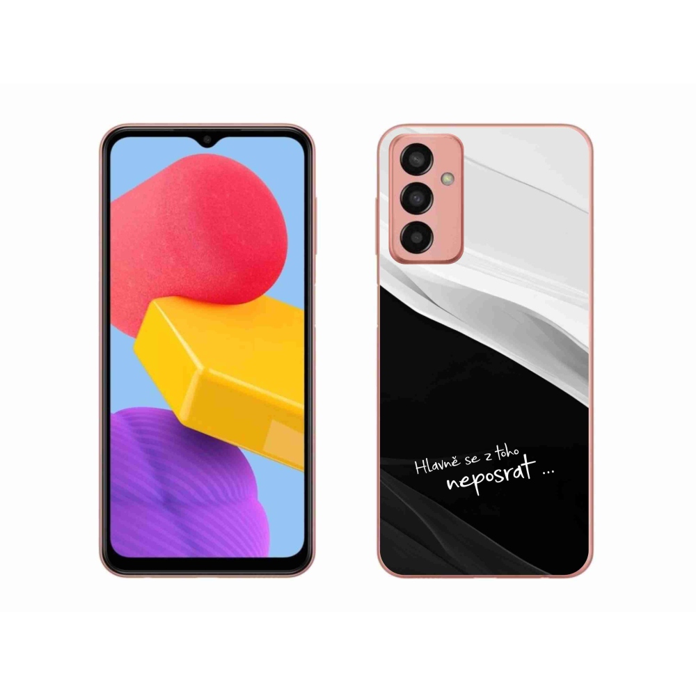 Gél borító mmCase Samsung Galaxy M13 készülékhez - vicces szöveg 13 fekete és fehér háttérrel