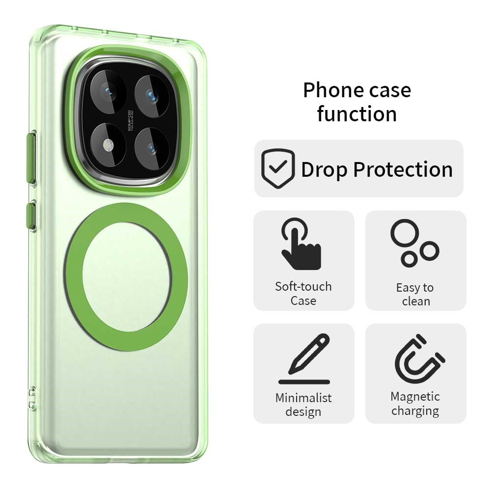 Candy zselés tok MagSafe-val Xiaomi Redmi Note 14 Pro 5G/Poco X7 5G - zöld