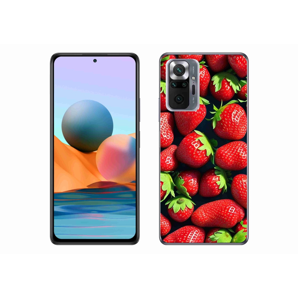 Gél borítás mmCase a Xiaomi Redmi Note 10 Pro számára - eper