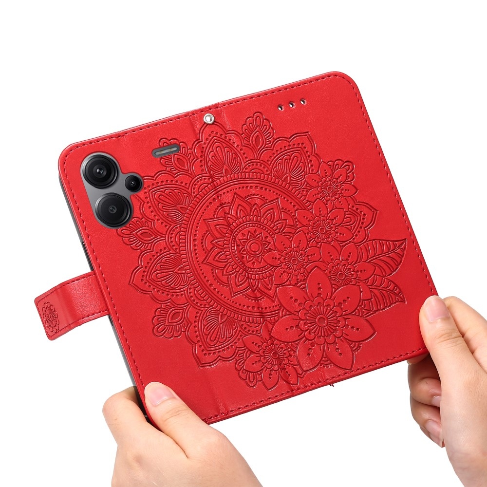 Mandala könyv tok a Xiaomi Redmi Note 13 Pro+ 5G számára - piros
