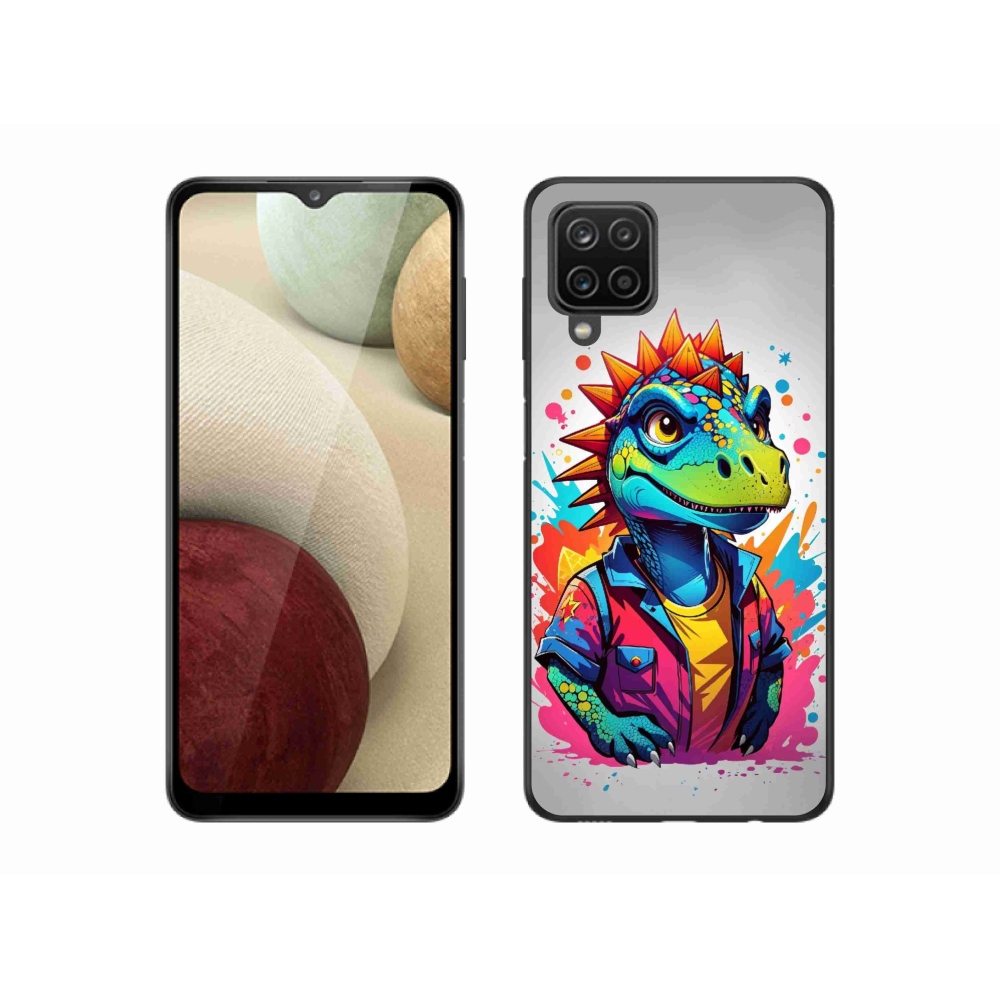 Zselés borítás mmCase Samsung Galaxy M12 készülékhez - színes dinoszaurusz