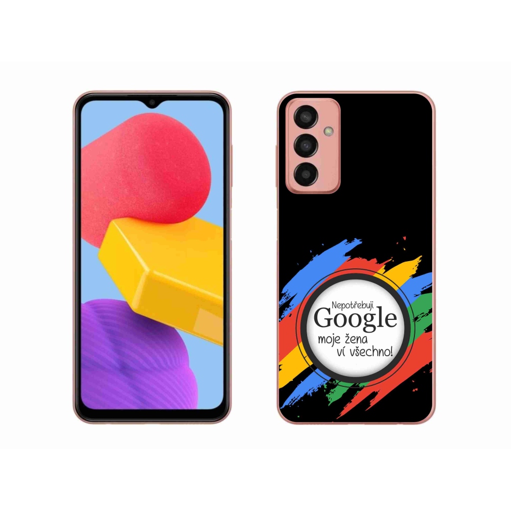 Gél borító mmCase Samsung Galaxy M13 - a nő mindent tud fekete háttérrel