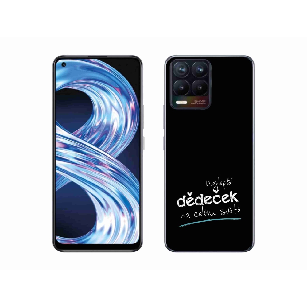 Gél borító mmCase a Realme 8 Pro-n - legjobb nagyapa 3 fekete háttérrel