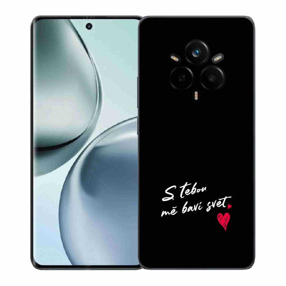 Gél borító mmCase a Realme 14 Pro 5G készülékhez - szerelmes szöveg 1 fekete háttér