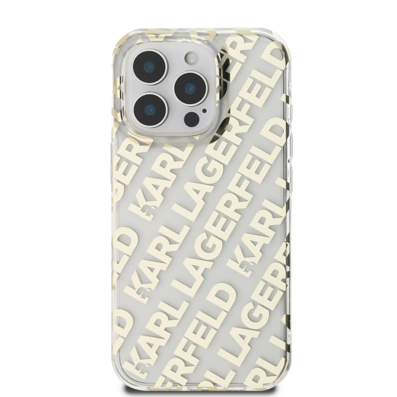 Karl Lagerfeld IML Electroplated Repeated Logo Back Cover for iPhone 16 Pro Max arany