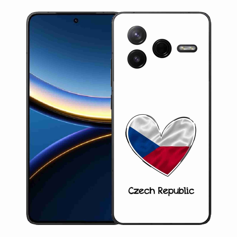Gél borítás mmCase a Xiaomi Poco F7 Pro számára - szív zászló fehér háttérrel