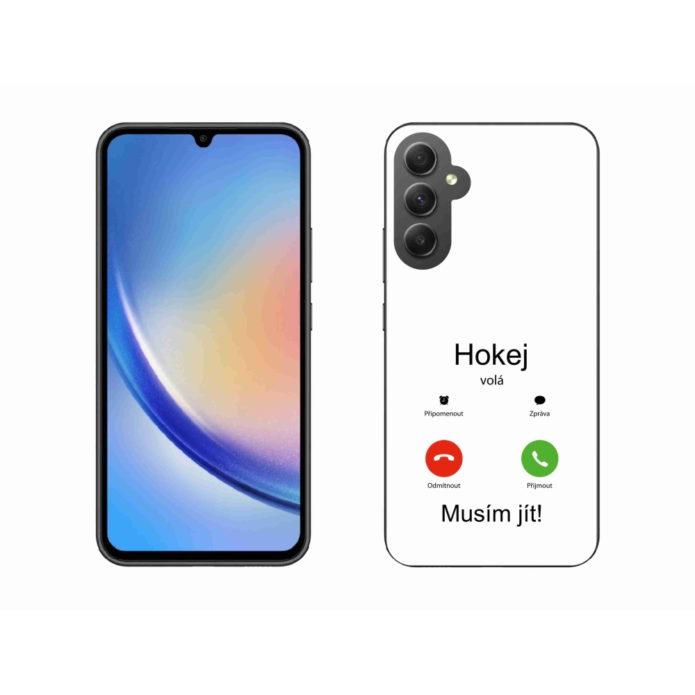 Gél borító mmCase Samsung Galaxy A34 5G - hoki hívások fehér háttérrel