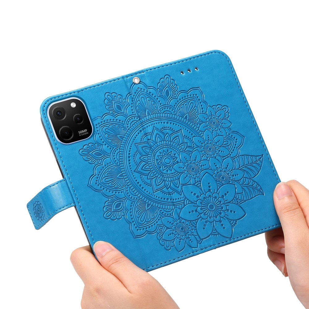 Mandala könyvtáska Huawei Nova Y61-hez - kék