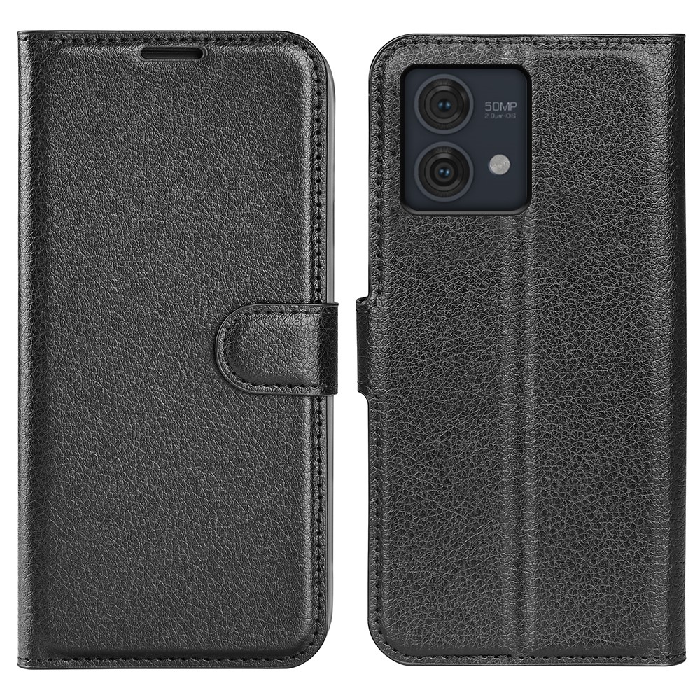 Litchi könyv tok Motorola Moto G84 5G-hez - fekete