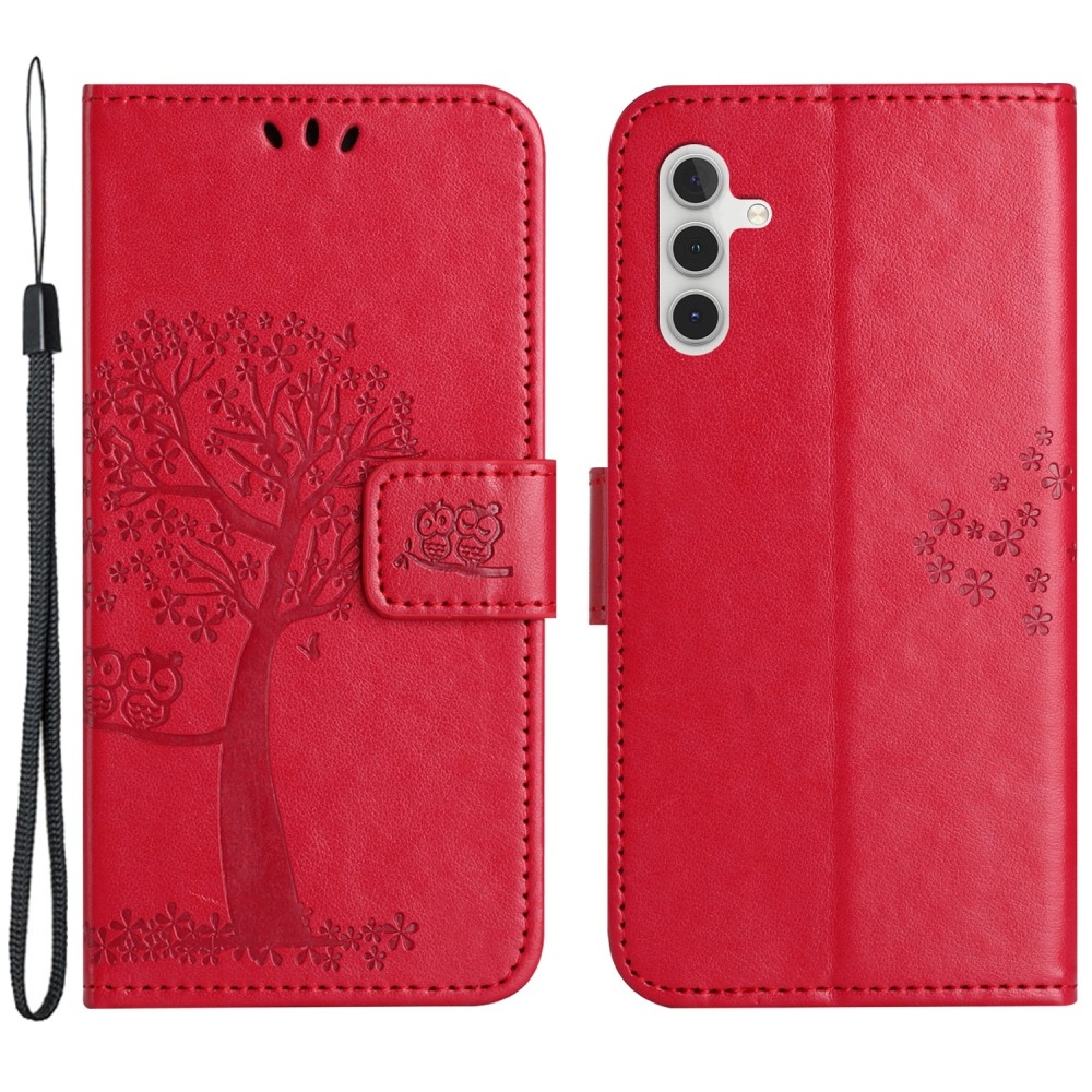 Fás könyv tok Samsung Galaxy M15 5G - piros