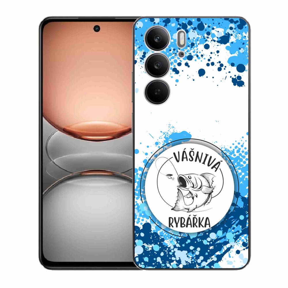 Gél borító mmCase a Realme C75 készülékhez - szenvedélyes halásznő fehér háttérrel