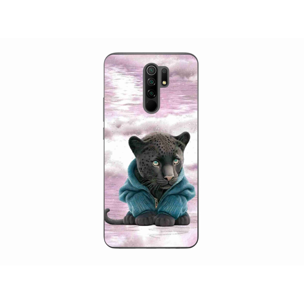 Gél borítás mmCase a Xiaomi Redmi 9-hez - fekete párduc pulóverben