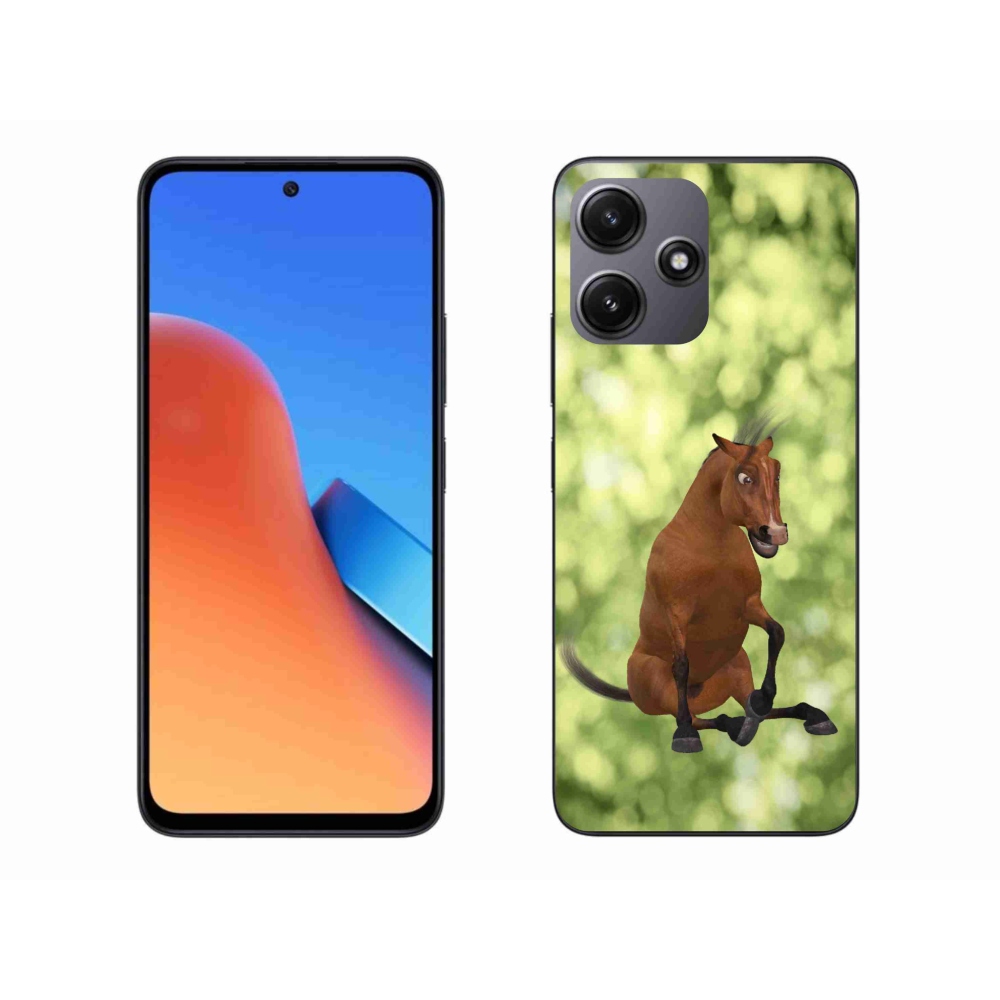 Gél borítás mmCase a Xiaomi Redmi 12 5G - barna rajzfilm ló 1