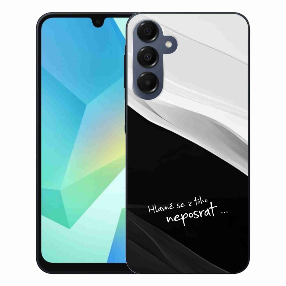 Gél borító mmCase Samsung Galaxy A16 4G/5G készülékhez - vicces szöveg 13 fekete és fehér háttérrel