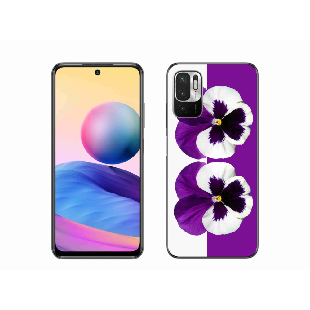 Gél borítás mmCase a Xiaomi Poco M3 Pro/5G számára - lila és fehér virág