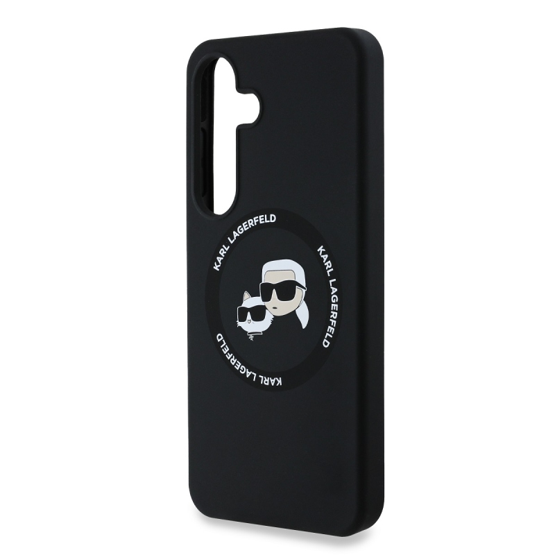Karl Lagerfeld Liquid Silicone K&CH Heads MagSafe hátlap Samsung Galaxy S25 fekete