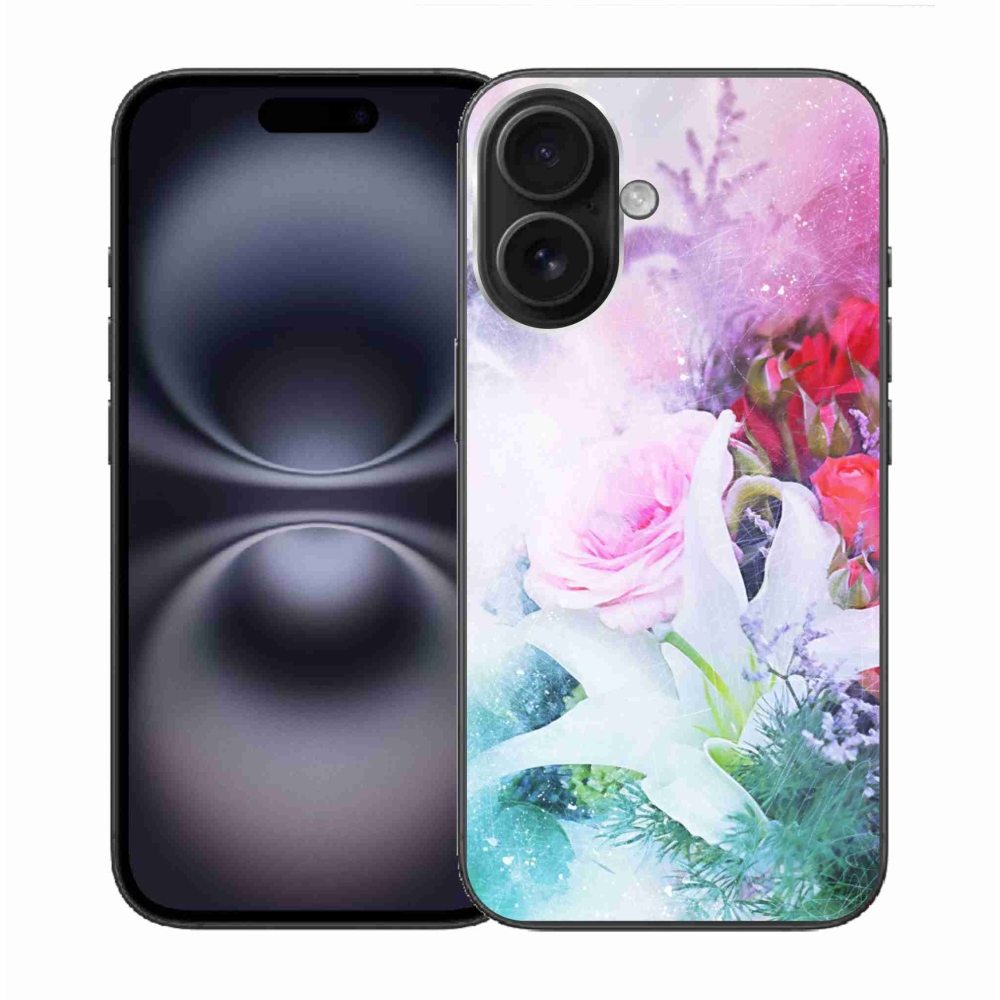 Gél borítás mmCase iPhone 16-hoz - virágok 4