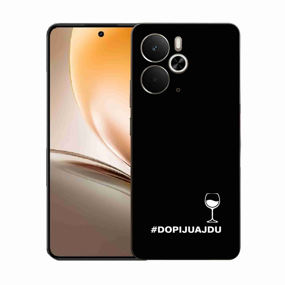 Gél borító mmCase a Realme 14 5G készülékhez - bor motívum fekete háttérrel