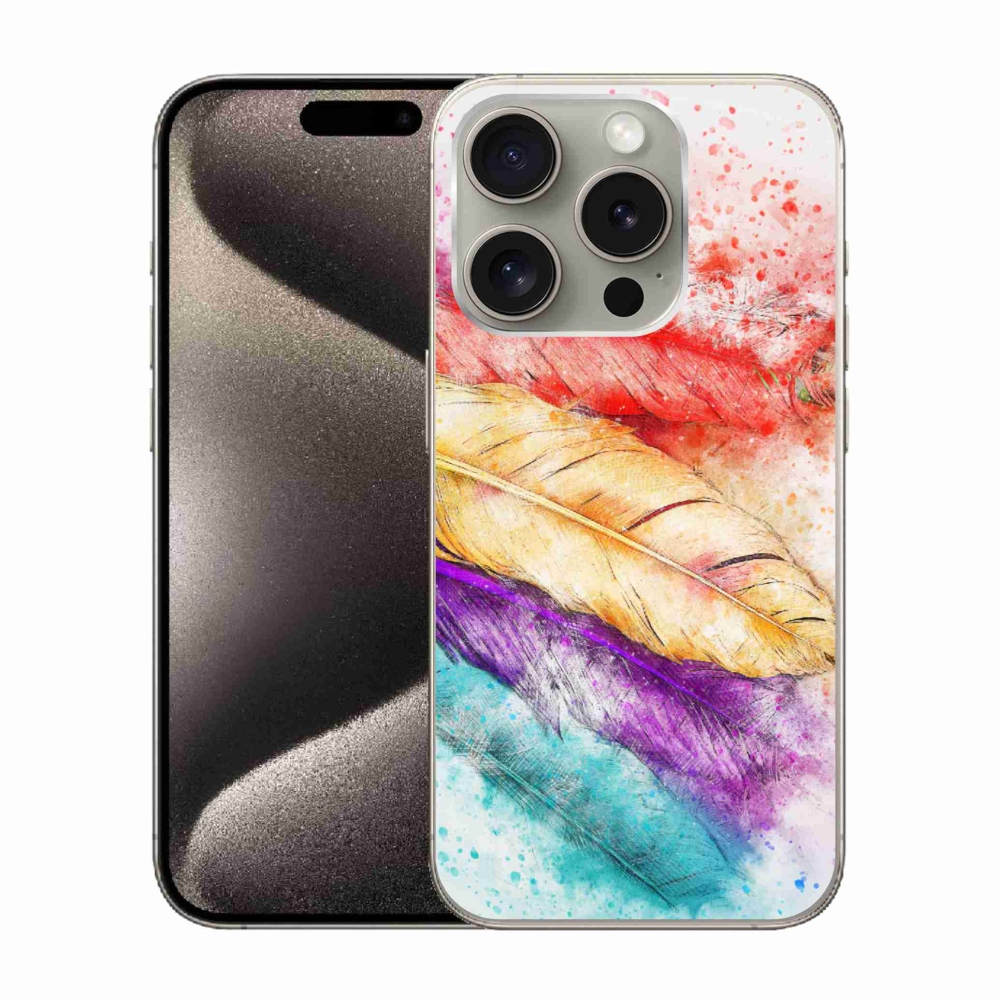 Zselés borítás mmCase iPhone 15 Pro készülékhez - színes toll
