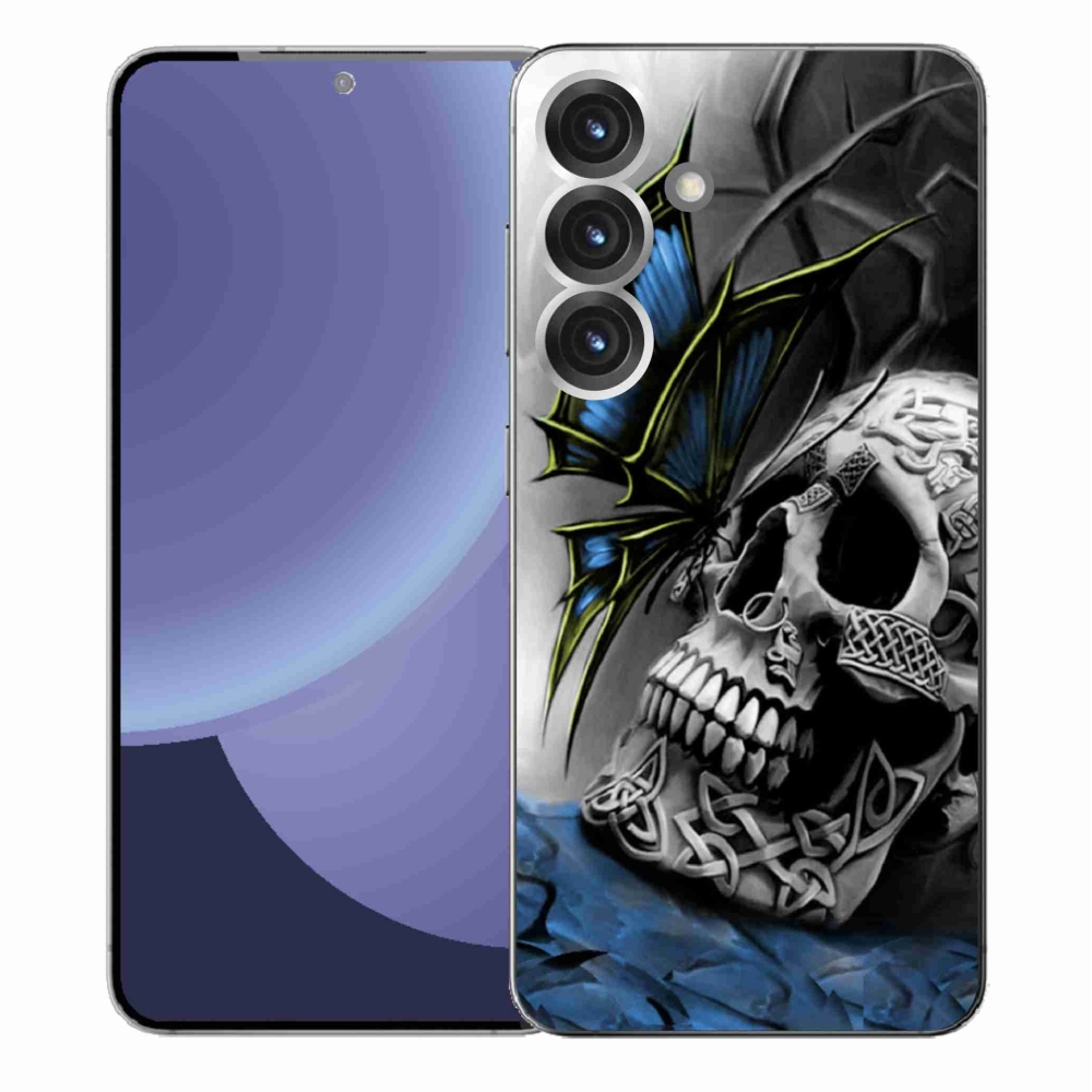 Gél borítás mmCase Samsung Galaxy S25+ - pillangó és koponya