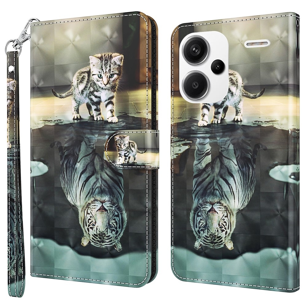 Nyomtatott könyv tok Xiaomi Redmi Note 13 Pro+ 5G - macska és tigris tükörkép