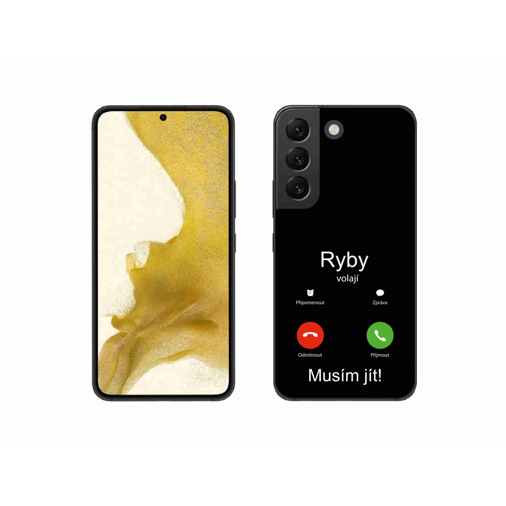 Gél borító mmCase Samsung Galaxy S22 5G - hal hívás fekete háttérrel