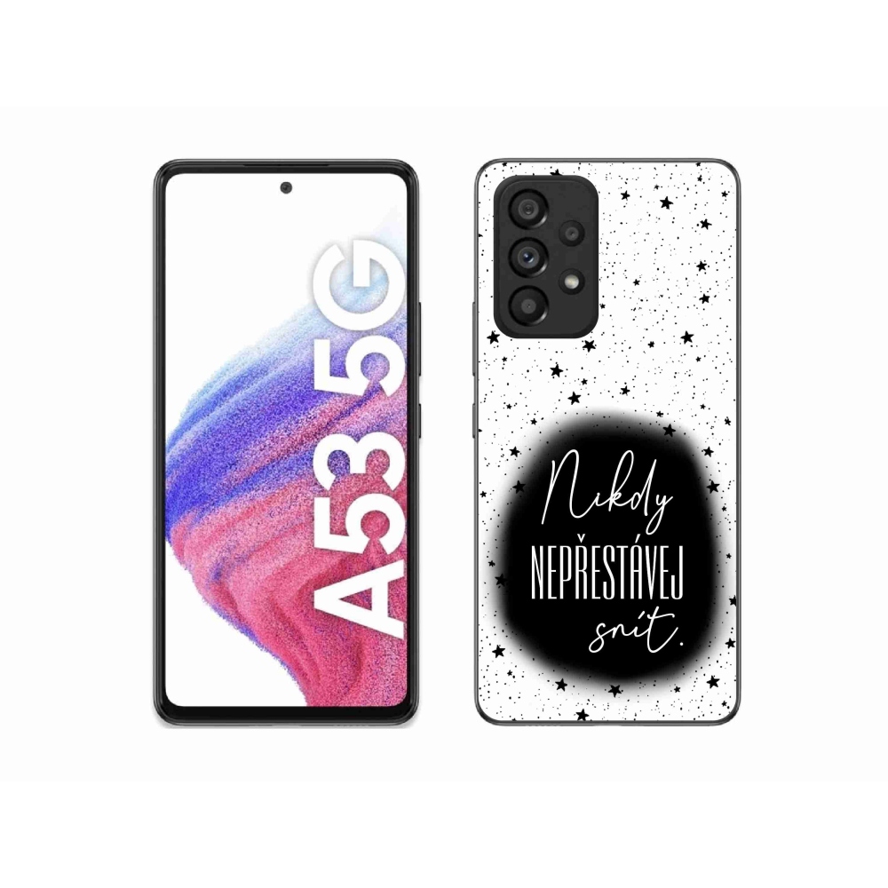 Gél borítás mmCase Samsung Galaxy A53 5G - idézet 1 fekete és fehér háttérrel