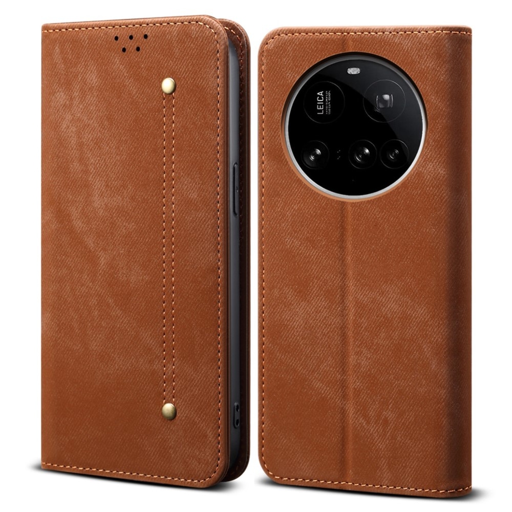 Jeanse könyvtáska Xiaomi 15 Ultra - barna