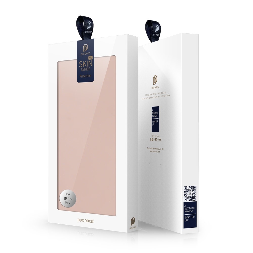 DUX könyvtáska iPhone 16 Pro készülékhez - rózsaarany