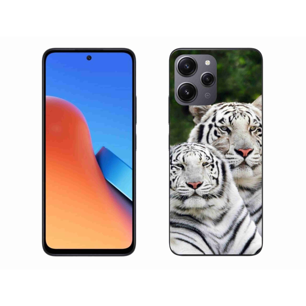 Gél tok mmCase a Xiaomi Redmi 12-hez - fehér tigrisek