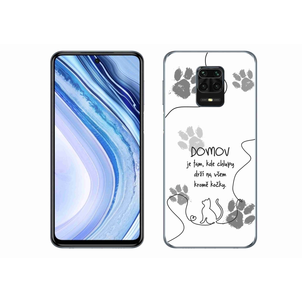 Gél borítás mmCase a Xiaomi Redmi Note 9S-hez - macska motívum fehér háttérrel