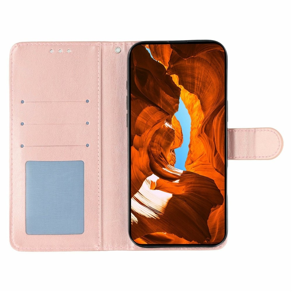 Rózsák könyv tok Xiaomi Redmi 15 5G - rózsaarany