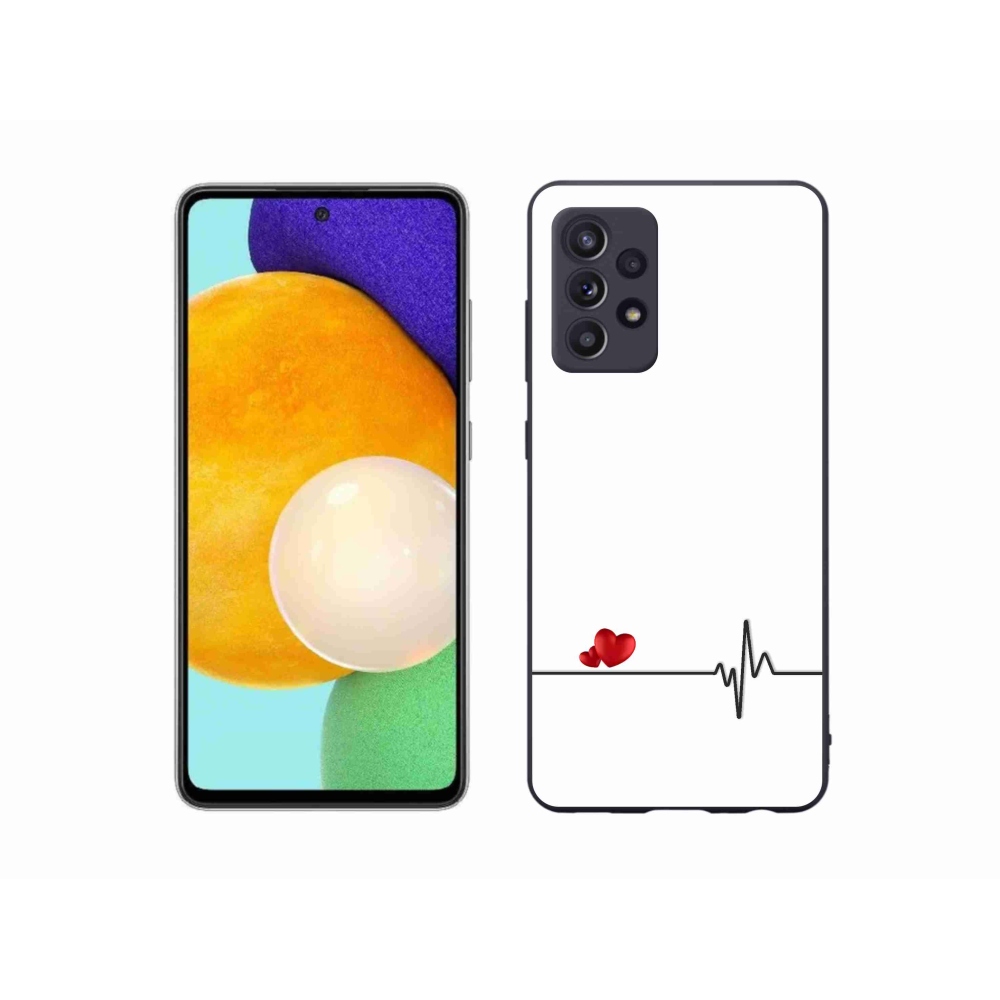 Gél borító mmCase Samsung Galaxy A52s 5G - szív és szívverés fehér háttérrel