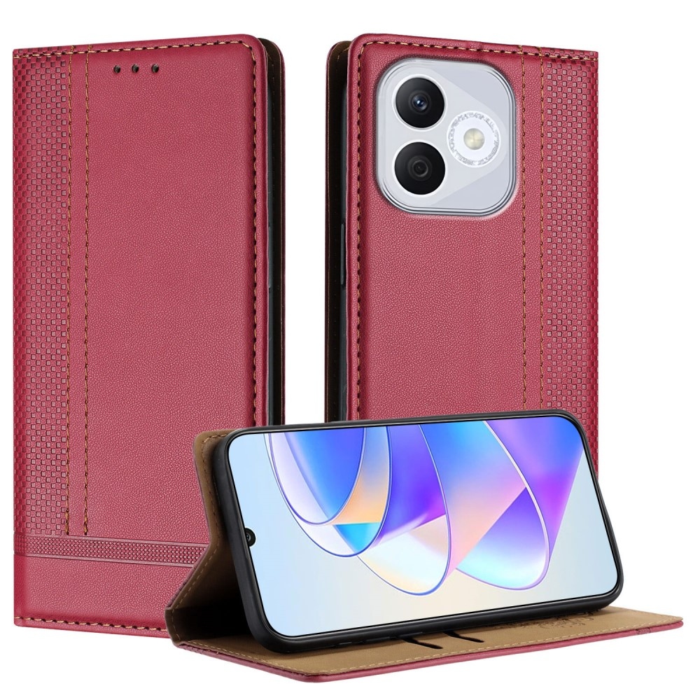 L-alakú könyvtáska Honor 400 Lite-hoz - piros