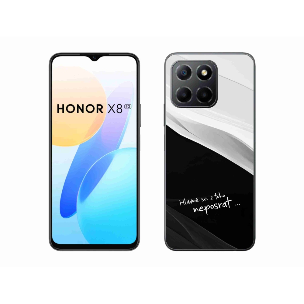 Gél borító mmCase a Honor X8 5G/Honor 70 Lite 5G készülékhez - vicces szöveg 13 fekete és fehér háttérrel
