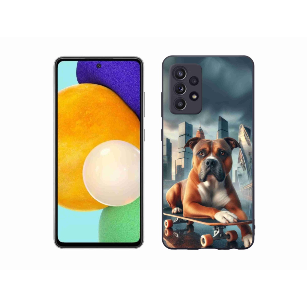 Zselés borítás mmCase Samsung Galaxy A52/A52 5G - kutya gördeszkán