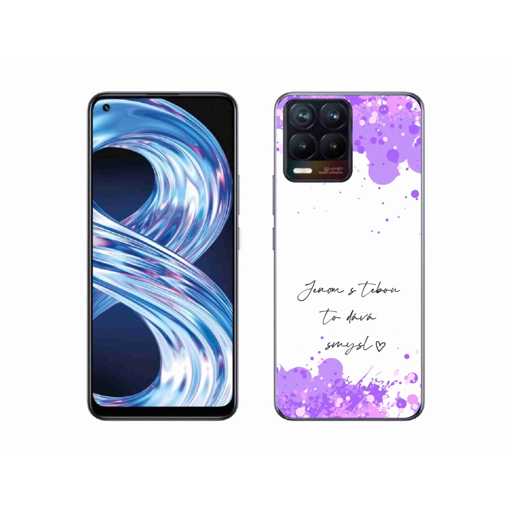 Gél borító mmCase a Realme 8 Pro-n - szerelmes szöveg fehér háttérrel
