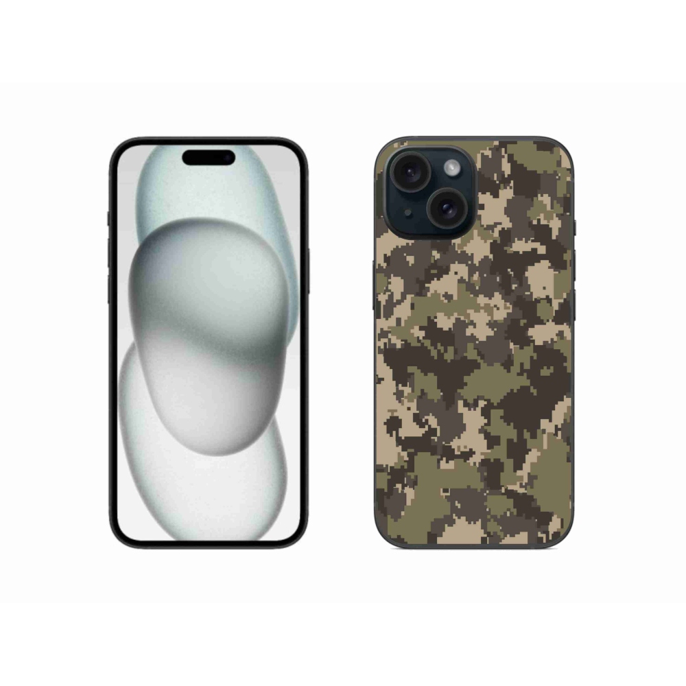 Zselés borítás mmCase iPhone 15 készülékhez - terepszínű minta 12