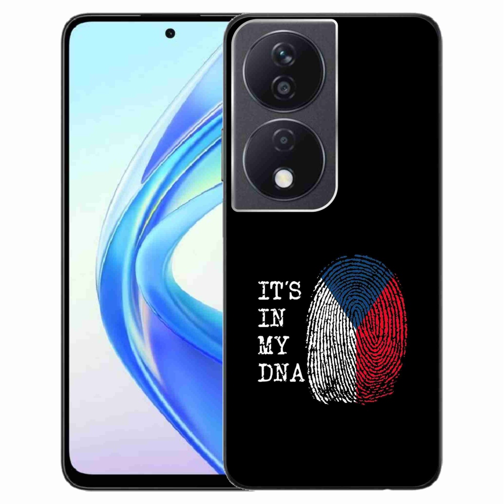 Gél borítás mmCase a Honor X7b/Honor 90 Smart számára - Zászlós ujjlenyomat fekete háttérrel