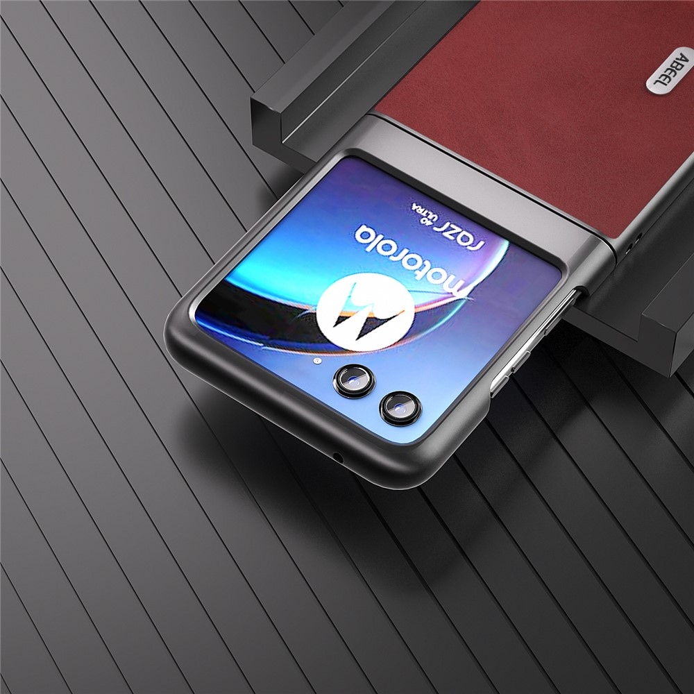 ABEEL műanyag tok kemény hátlappal a Motorola Razr 40 Ultra 5G készülékhez - piros színű