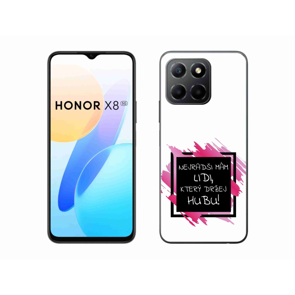 Gél borító mmCase a Honor X8 5G/Honor 70 Lite 5G számára - vicces szöveg 7 fekete és fehér háttérrel