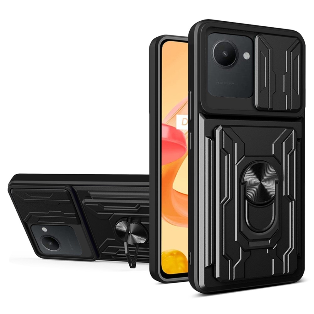 Csúszásálló hibrid borítás a Realme C30 készülékhez - fekete