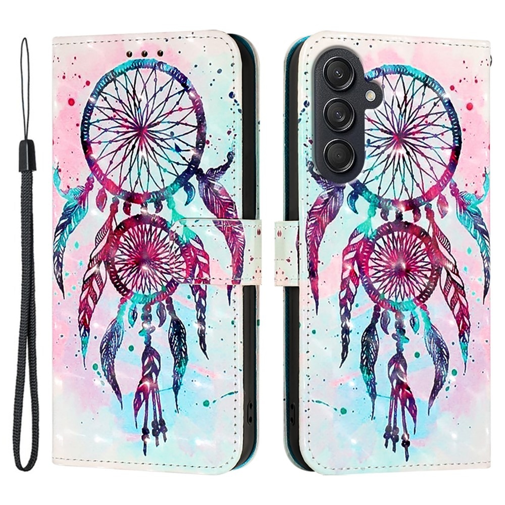 Patte könyv tok Samsung Galaxy M55 5G-hez - színes álomfogó
